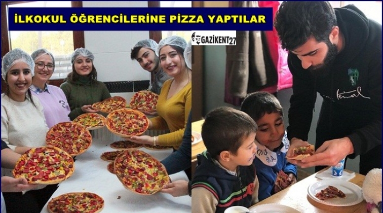 İlkokul öğrencileri için pizza yaptılar