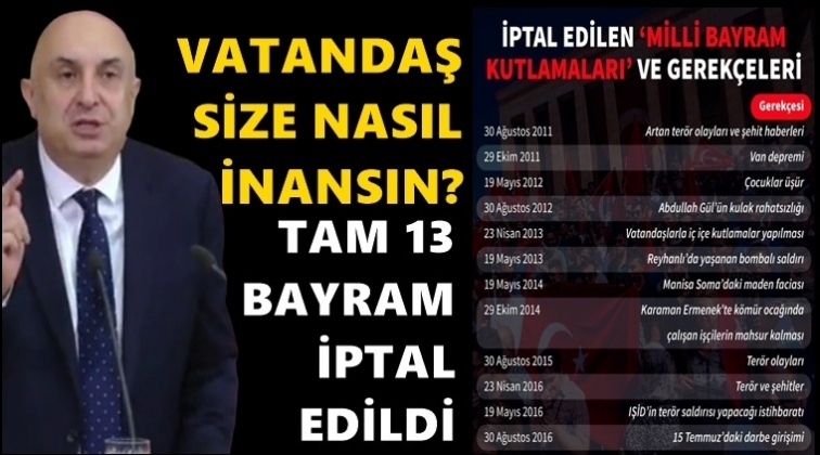 İşte AKP'nin iptal ettiği milli bayramlar...