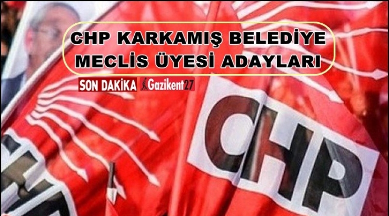 İşte CHP’nin Karkamış meclis üyesi listesi
