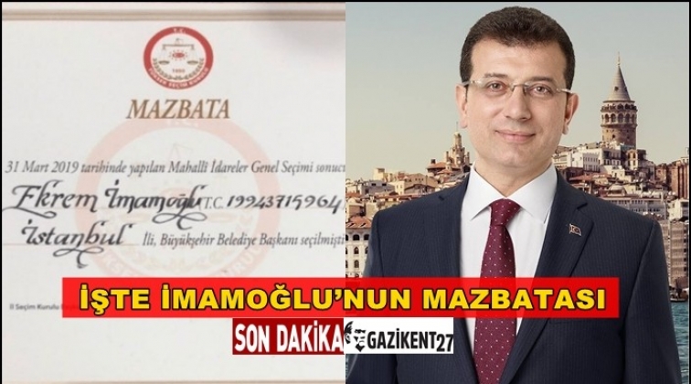 İşte Ekrem İmamoğlu'nun mazbatası...