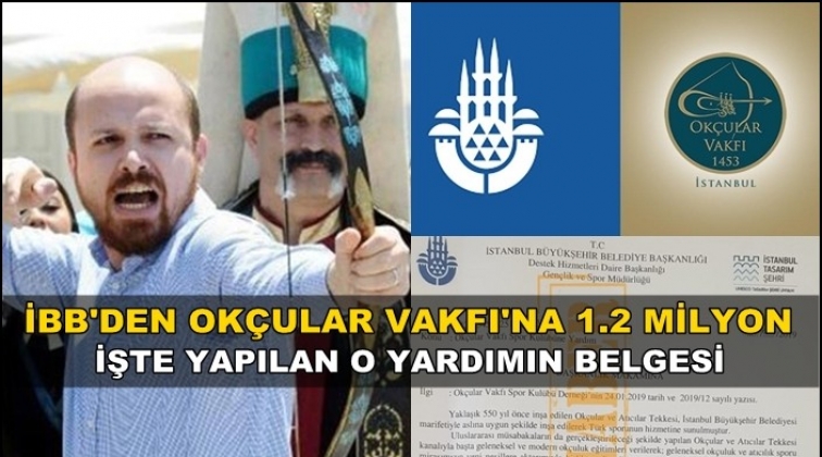 İşte Okçular Vakfı’na 1.2 milyonluk yardımın belgesi