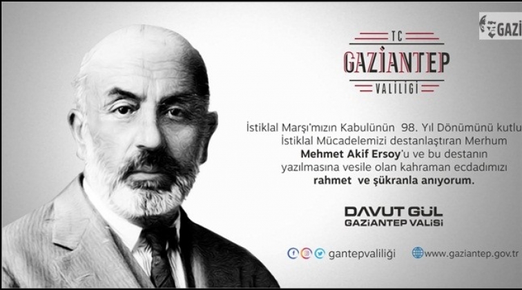 İstiklal Marşı'nın Kabul&uuml;'n&uuml;n 98. yıld&ouml;n&uuml;m&uuml;