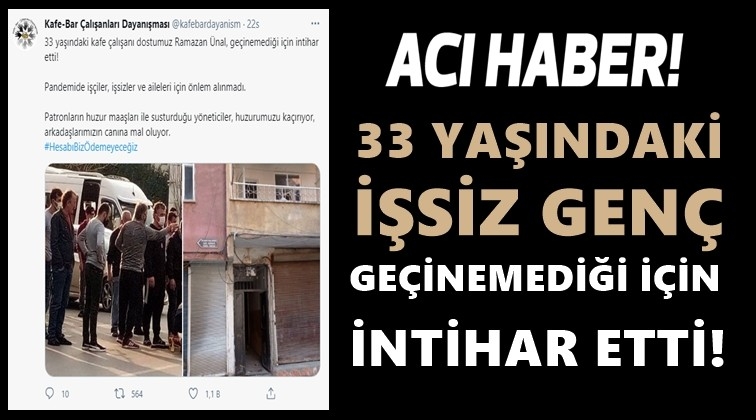 Kafe çalışanı geçinemediği için intihar etti!