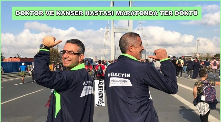 Kanser hastası doktoruyla maratona katıldı