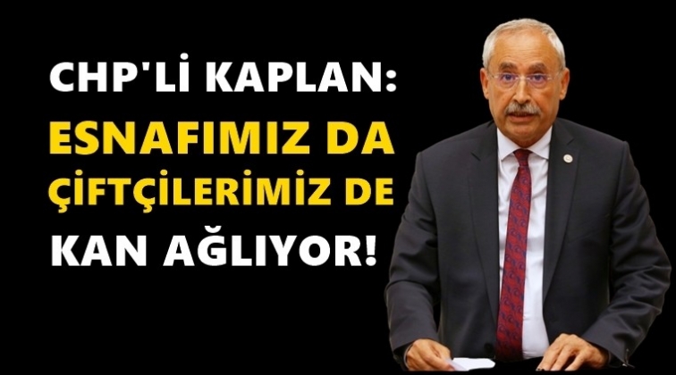 Kaplan: Esnafımız da çiftçilerimiz de kan ağlıyor!