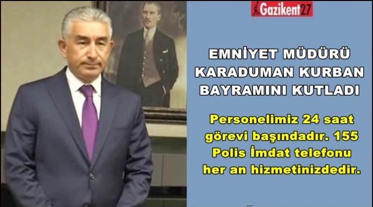 Karaduman'dan, Kurban Bayramı mesajı