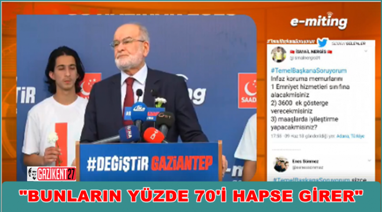 Karamollaoğlu, Gaziantep'te 'e-miting' yaptı