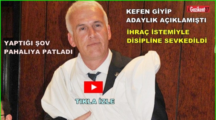 Kefen giyen Ak Partili başkan adayı ihraç ediliyor