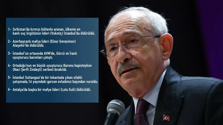 Kılıçdaroğlu: İstanbul uyuşturucu baronlarının çatışma alanına döndü