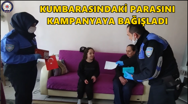 Kumbarasında biriktirdiği parasını bağışladı