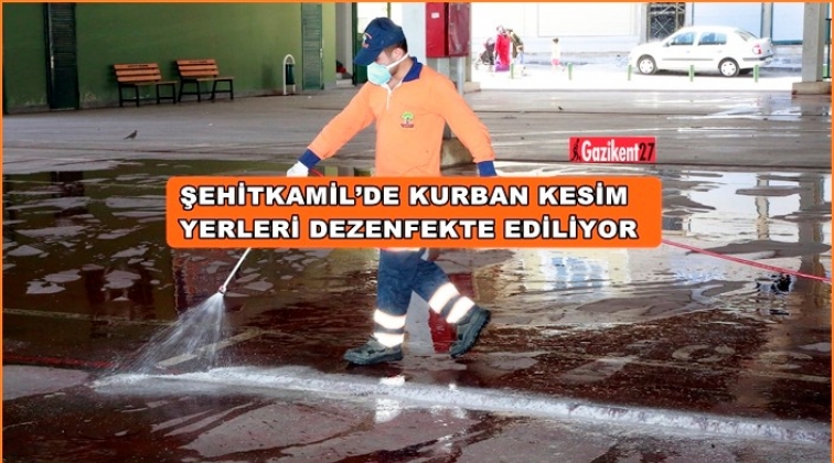 Kurban kesim yerlerinde dezenfekte &ccedil;alışması