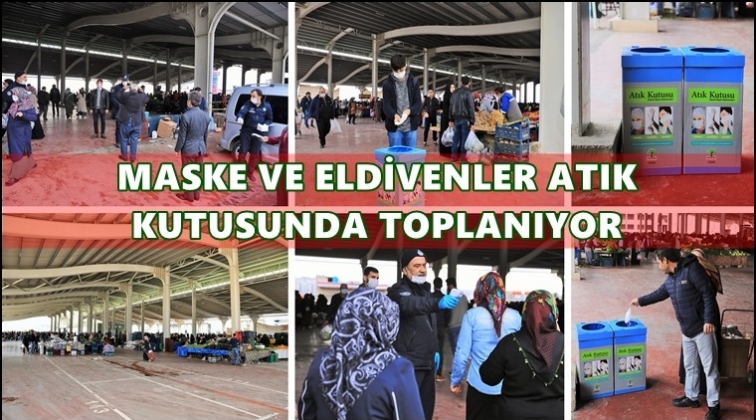 Maske ve eldivenlerin atık kutularına