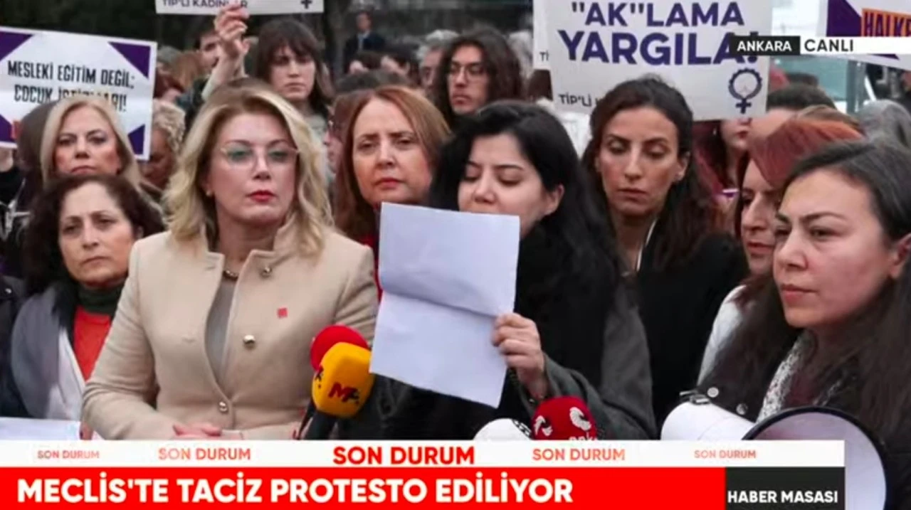 Meclis'te stajyer öğrencilere taciz iddiası protesto edildi!
