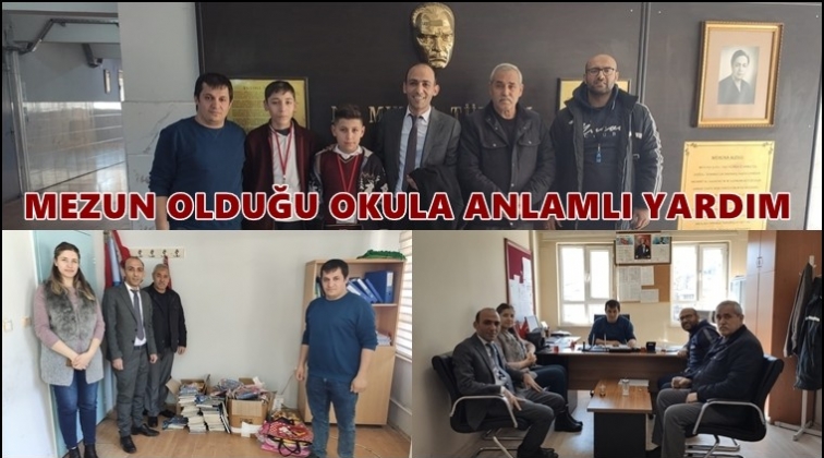 Mezun olduğu okula anlamlı yardım