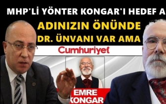 MHP'li Yönter, bu kez Emre Kongar'ı hedef aldı!