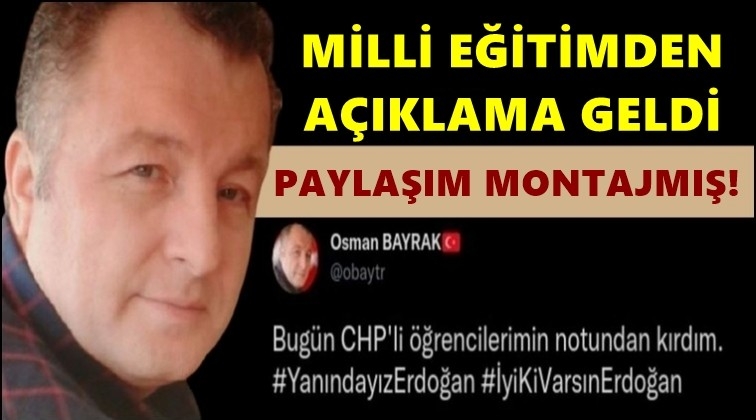 Milli Eğitim: Öğretmenin paylaşımı montaj!