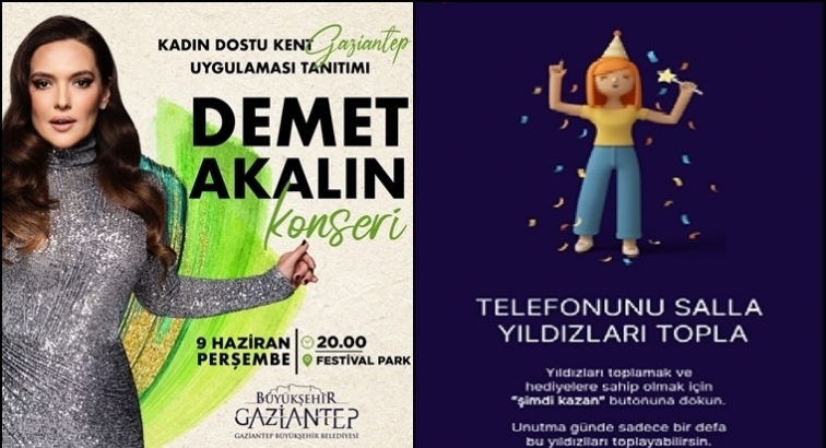 O uygulamaya Demet Akalın konserli tanıtım