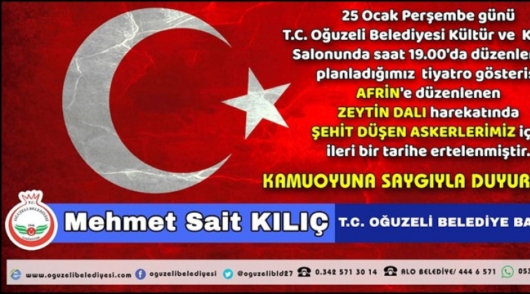 Oğuzeli'nde 'Celed Uşaglar' iptal edildi