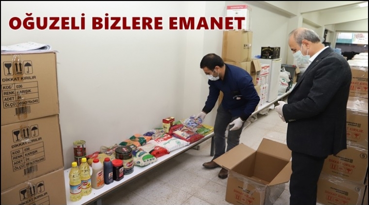 Oğuzeli'nde gıda yardımları sürüyor