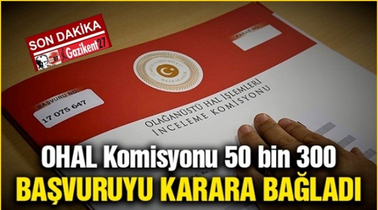 OHAL Komisyonu 50 bin 300 başvuruyu karara bağladı
