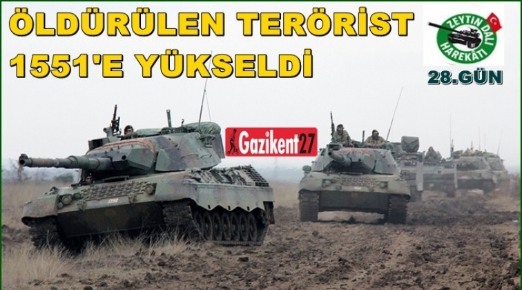 Öldürülen terörist sayısı 1551’e yükseldi