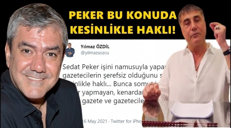 Özdil: Peker bu konuda kesinlikle haklı!