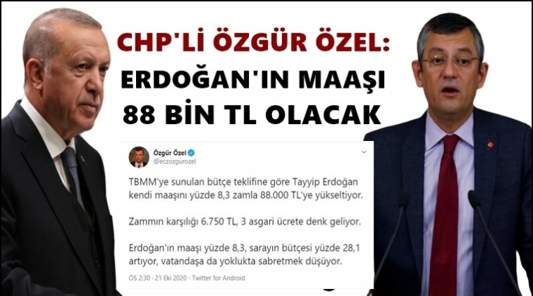 Özel: Erdoğan maaşını 88 bin TL’ye yükseltti