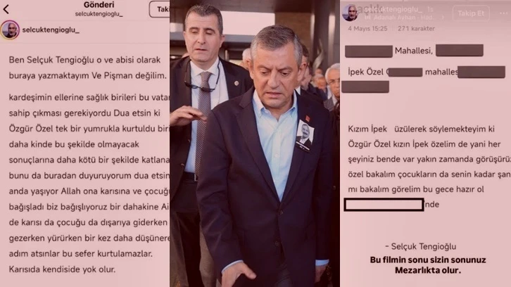 Özgür Özel'den sonra bu kez kızına ölüm tehdidi