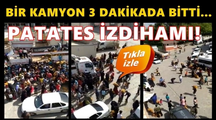 Salgında patates dağıtımında izdiham!..