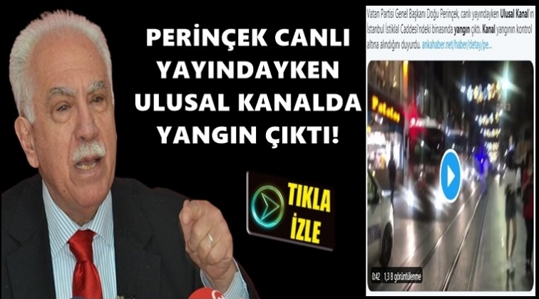 Perin&ccedil;ek canlı yayındayken yangın &ccedil;ıktı!