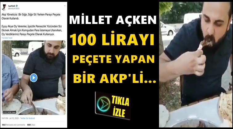 Pirzola yerken parayı peçete yaptı!..