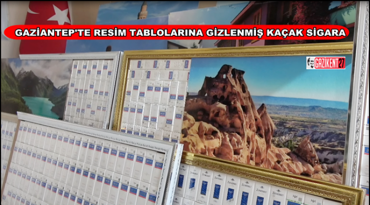 Resim tablolarının içinde kaçak sigara...