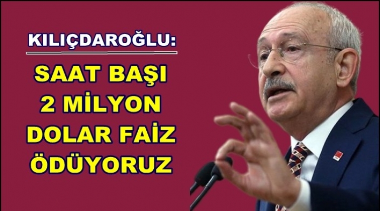 'Saat başı 2 milyon dolar faiz ödüyoruz'