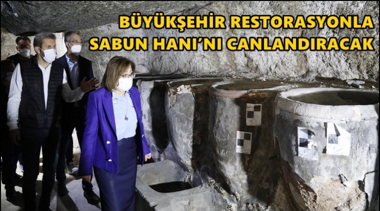 Sabun Hanı’nda restorasyon sürüyor