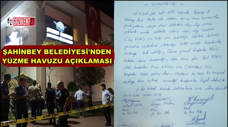 Şahinbey Belediyesi'nden yüzme havuzu açıklaması