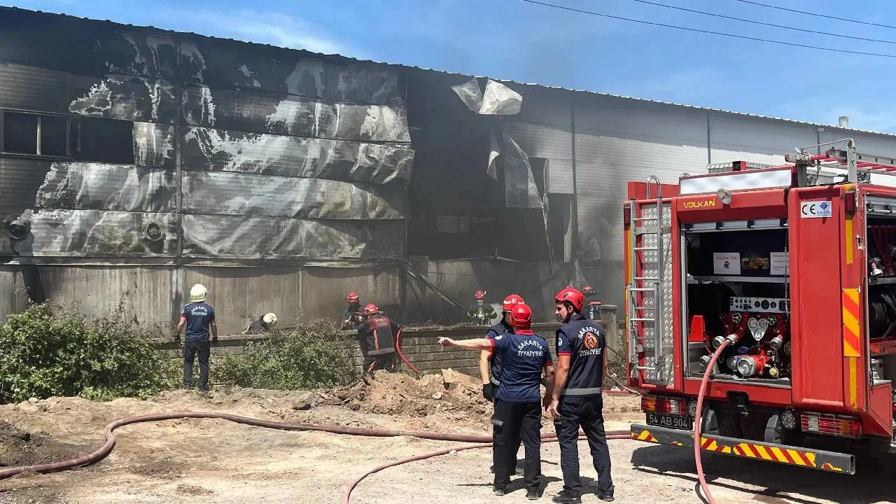 Sakarya'da kontrplak üretim tesisinde korkutan yangın!