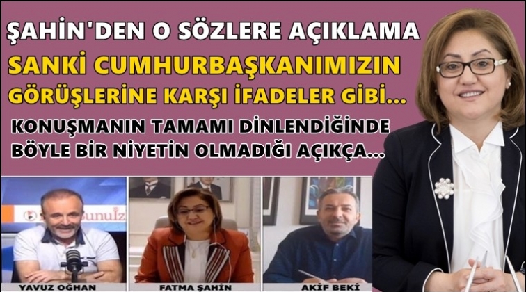 Şahin'den o sözleriyle ilgili açıklama
