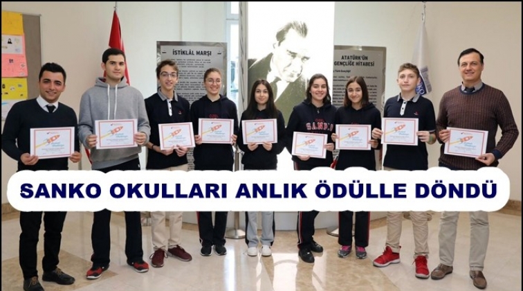 SANKO Okulları öğrencileri ödülle döndü