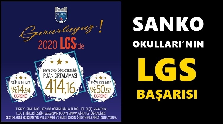 Sanko Okulları'nın LGS başarısı