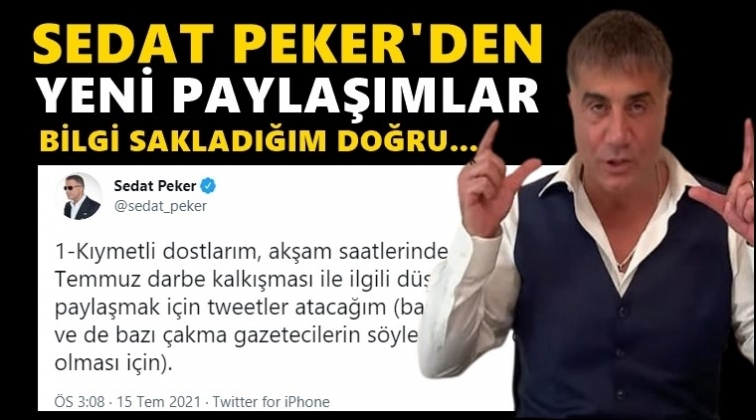 Sedat Peker'den Anonymous'a: Evet bilgi saklıyorum!