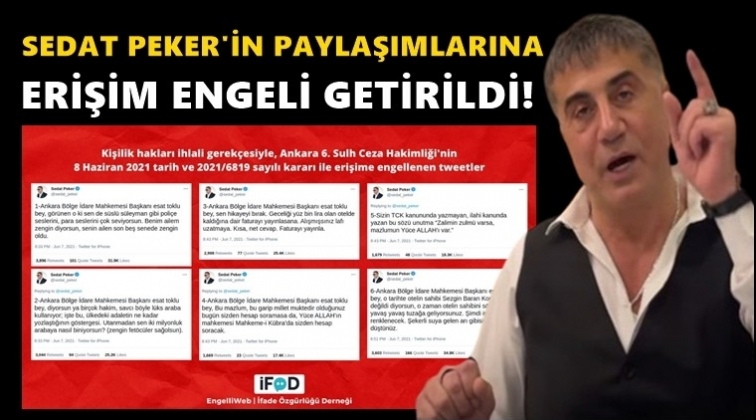 Sedat Peker’in paylaşımlarına erişim engeli!