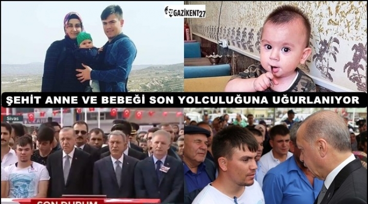 Şehit anne ve bebeğine veda...