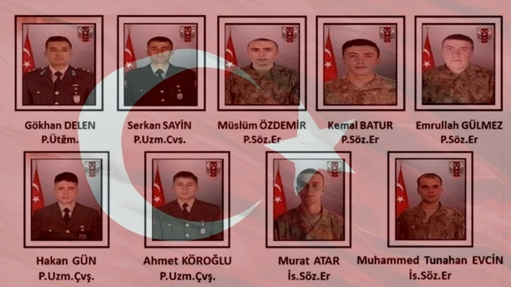 Şehit olan 9 askerimizin isimleri belli oldu!