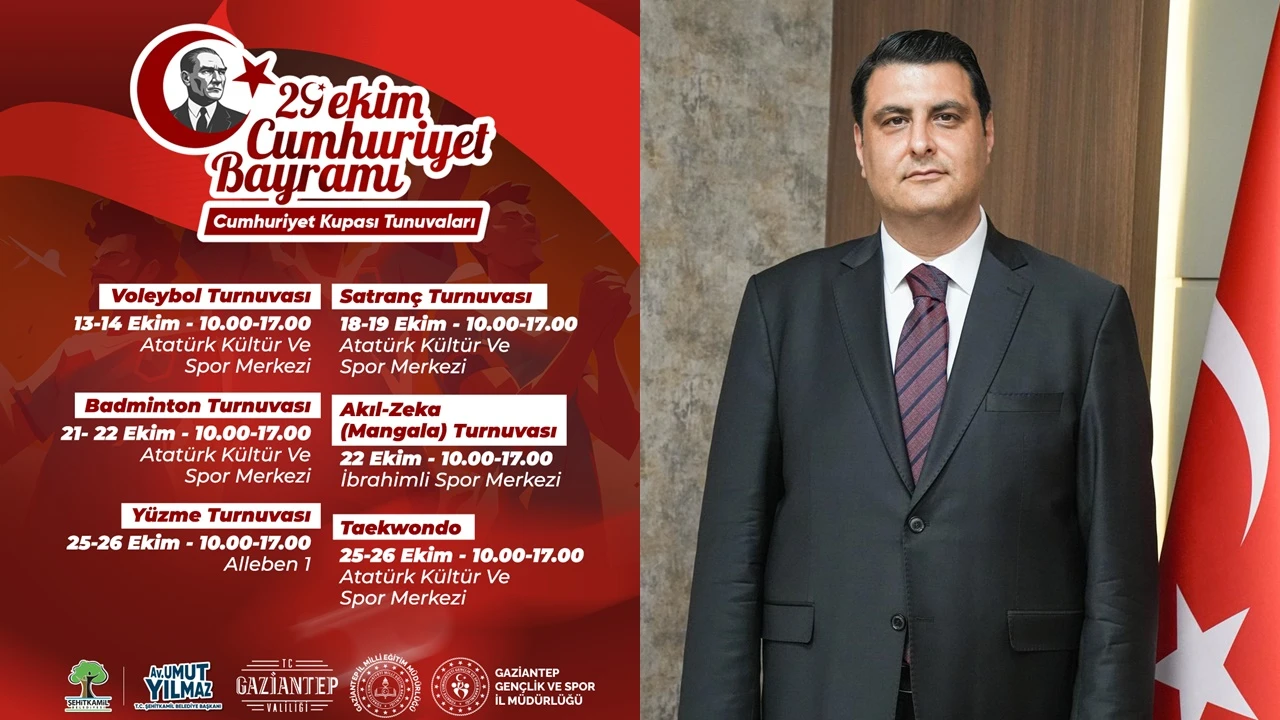 Şehitkamil'de 29 Ekim Cumhuriyet Bayramı coşkuyla kutlanacak. 