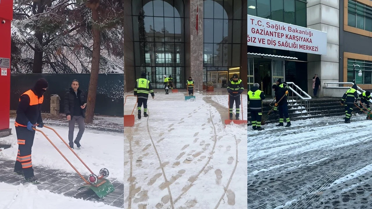 Şehitkamil'de yoğun kar mesaisi