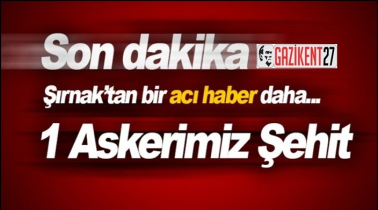 Şırnak&rsquo;ta &ccedil;atışma: 1 askerimiz şehit