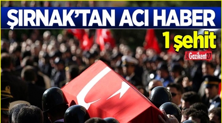 Şırnak'tan acı haber: 1 şehit