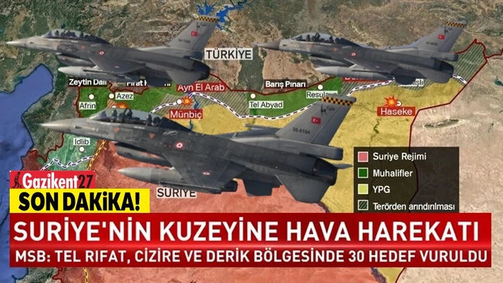 Son dakika: Suriye'nin kuzeyine hava harekatı...