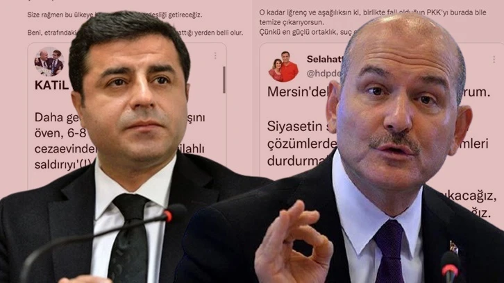 Soylu ve Demirtaş Twitter'da kapıştı: 'Katil' 'Hayrola kirli?'