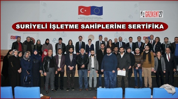 Suriyeli işletme sahiplerine sertifika